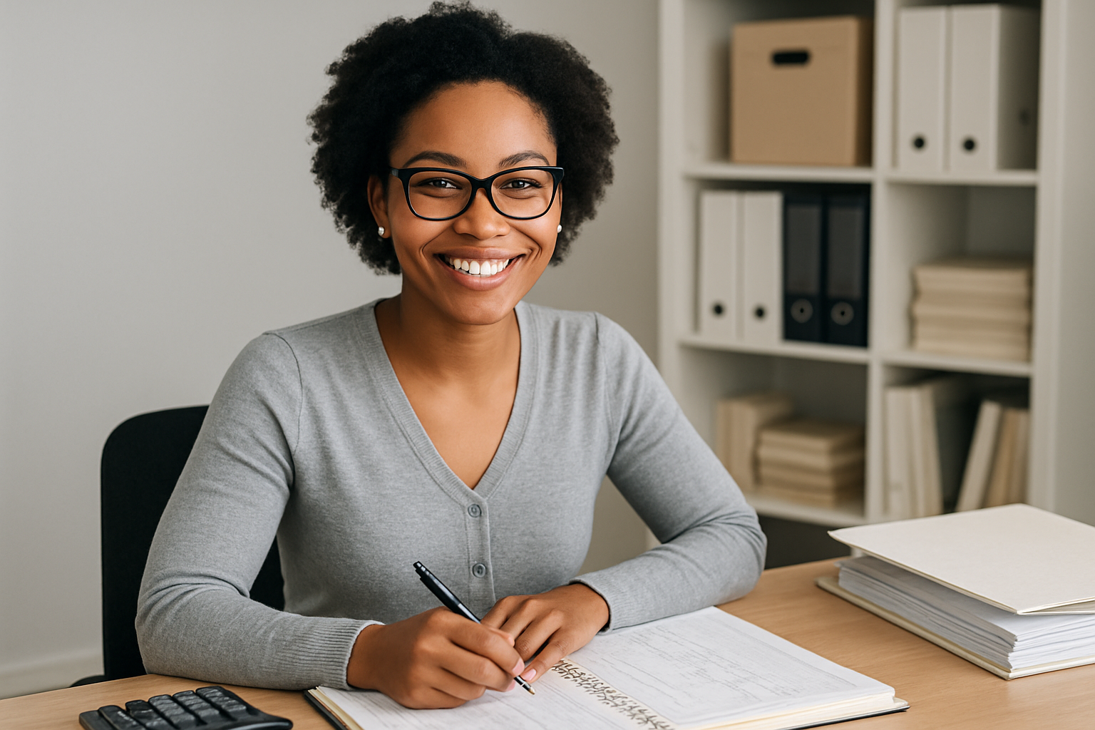 Bookkeeper smiling at camera-1