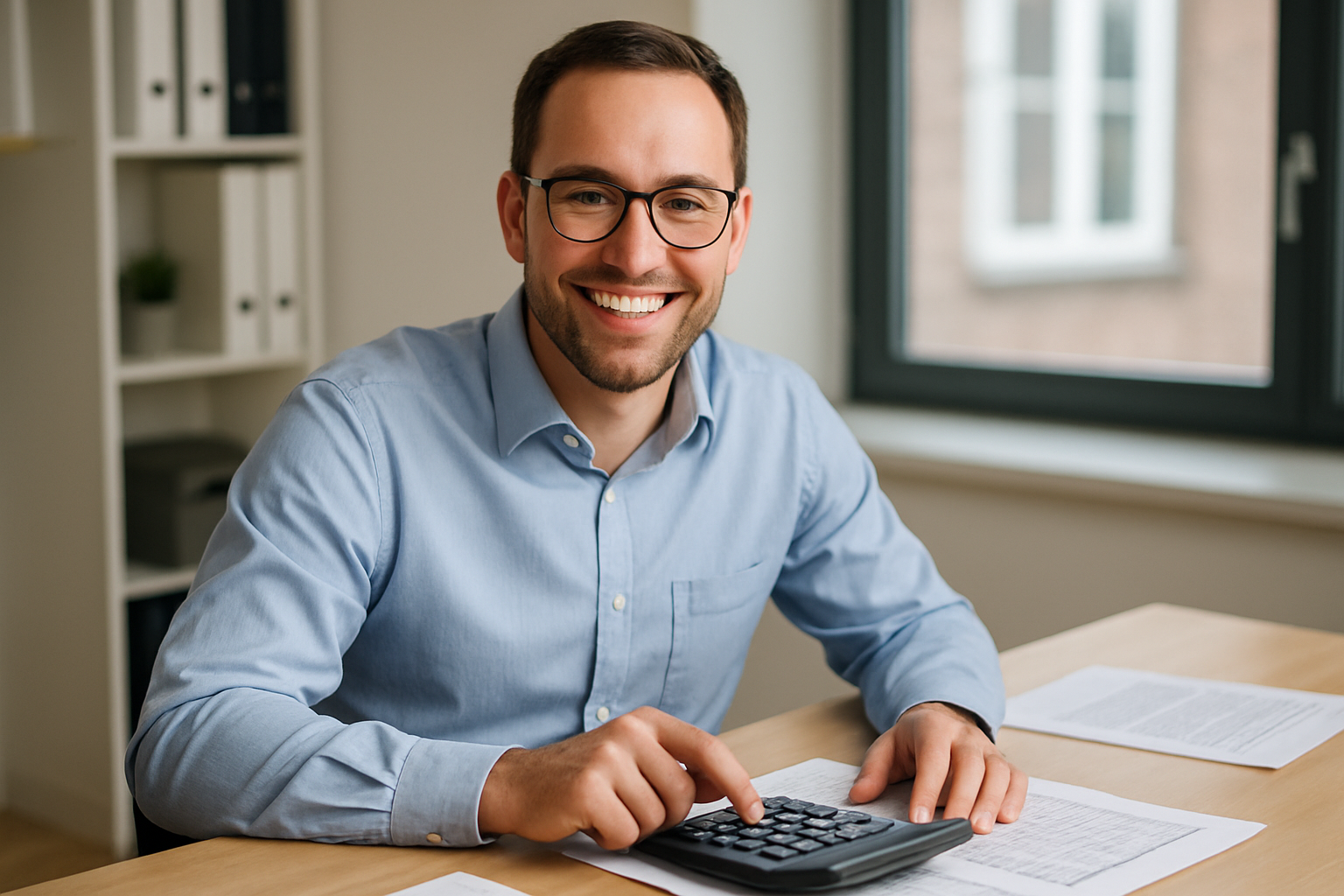 Tax Professional Sitting at Desk